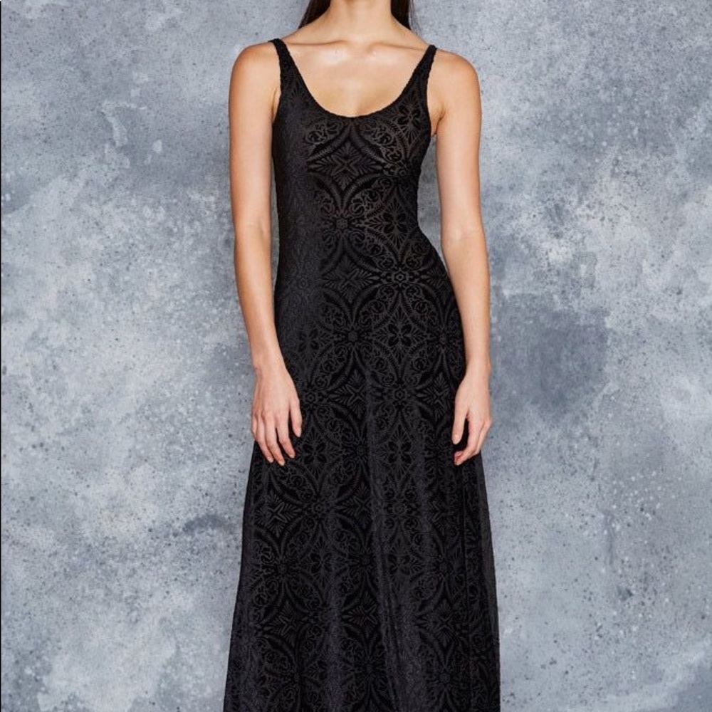 Black Milk Clothing Burned Velvet Maxi Dress